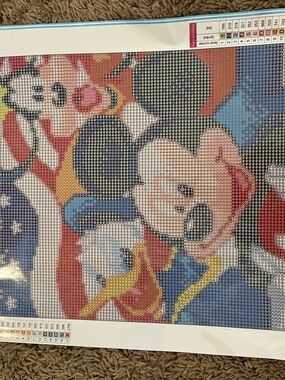 Disney Mickey Mouse Multicolor Diamond Art - Red, Blue, Black, Yellow, Pink